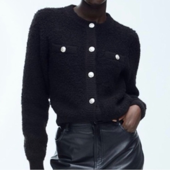 H&M Sweaters - Black Button-Up Boulcé Cardigan Womens XSmall Gold Button